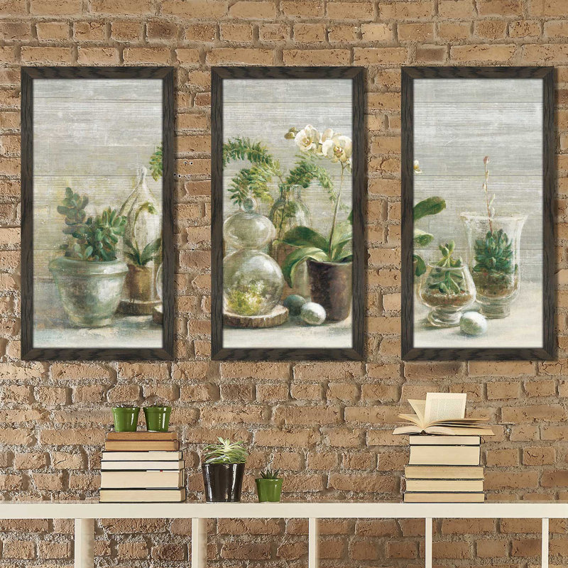 Gracie Oaks Greenhouse Orchids On Wood V2 Multi Piece Image
