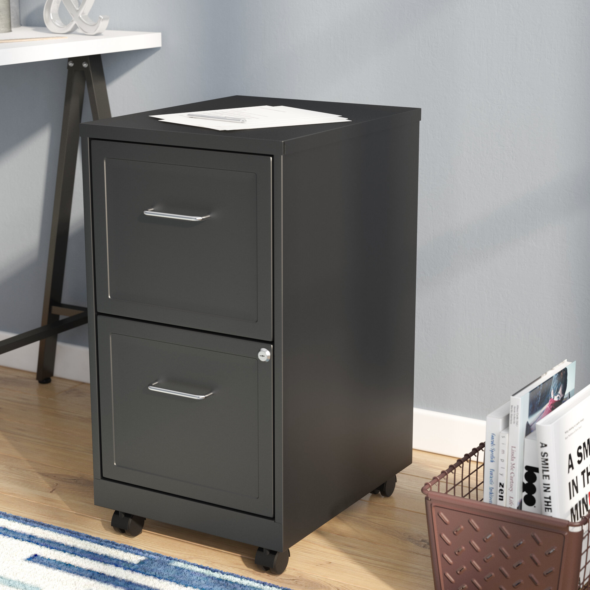 Zipcode Design Forest 2 Drawer Mobile Vertical Filing Cabinet