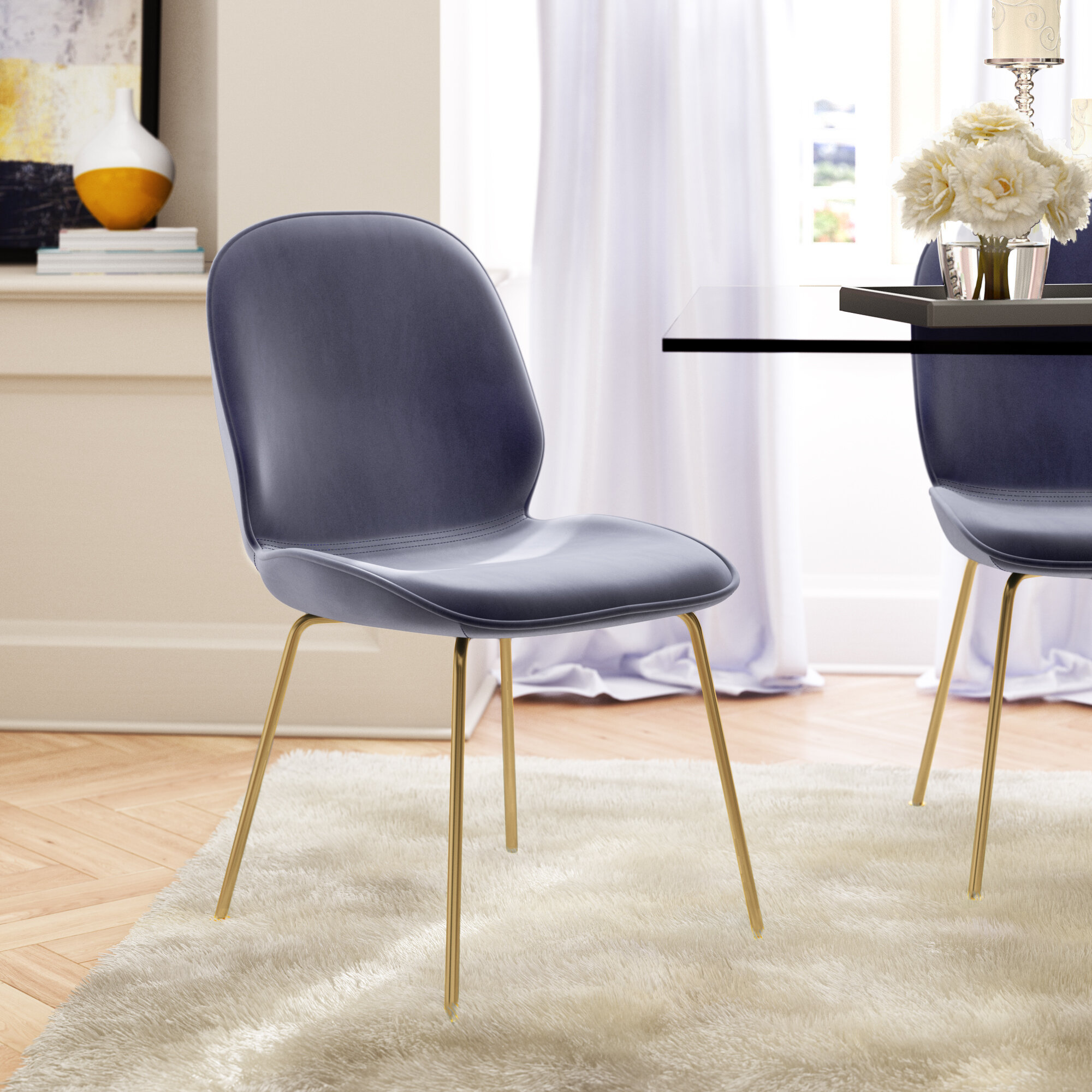 fabric dining chairs with chrome legs