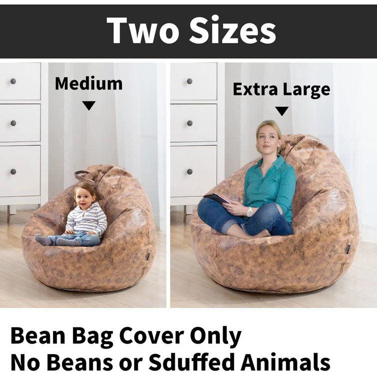 faux leather bean bag cover only