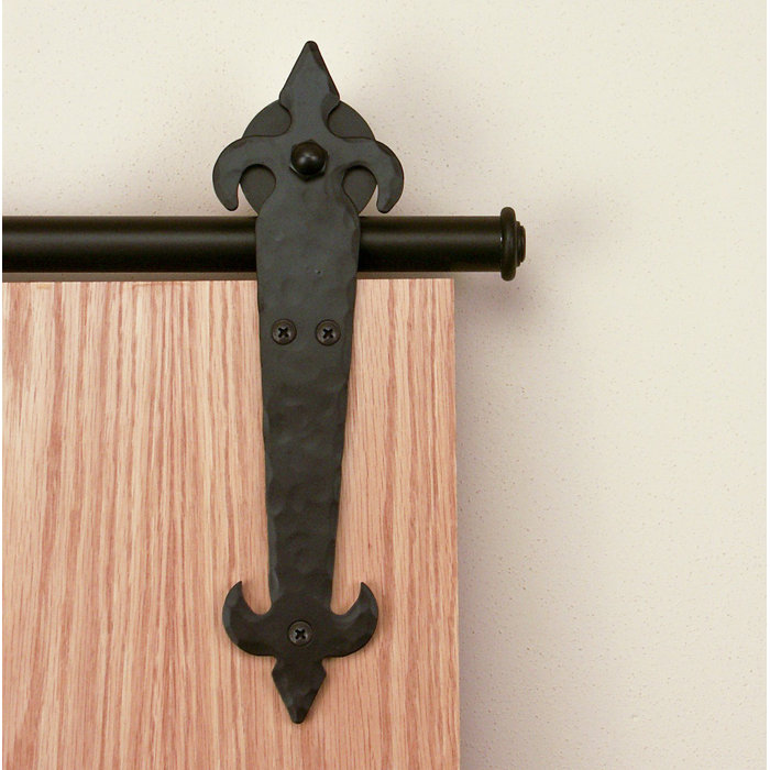 Fleur De Lis Hammered Sliding Standard Single Track Barn Door Round And Hardware Kit Fleur De Lis Hammered Sliding Standard Single Track Barn Door Round And Hardware Kit