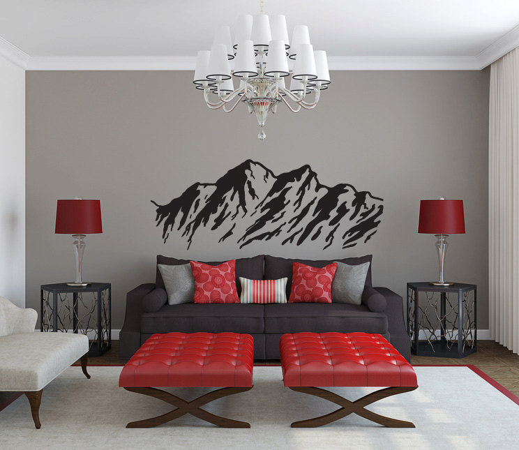 Loon Peak Doliver Mountain Range Wall Decal Wayfair