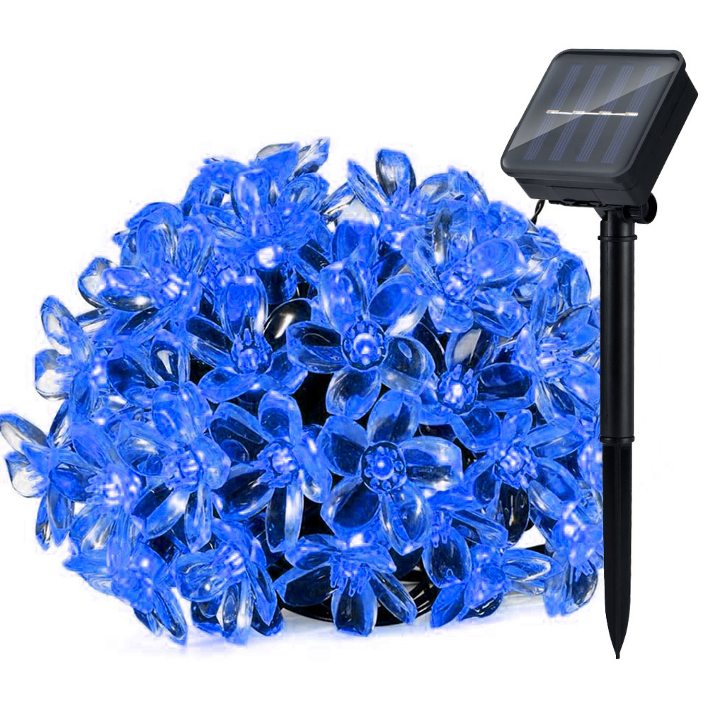 50 Garden Solar LED Light Fairy Multi Color Flower Bulb Globe String Waterproof