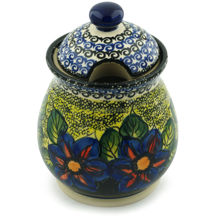 Polmedia Polish Pottery Midnight Glow 2 Qt Kitchen Canister Wayfair