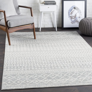 Light Gray And White Area Rug Wayfair