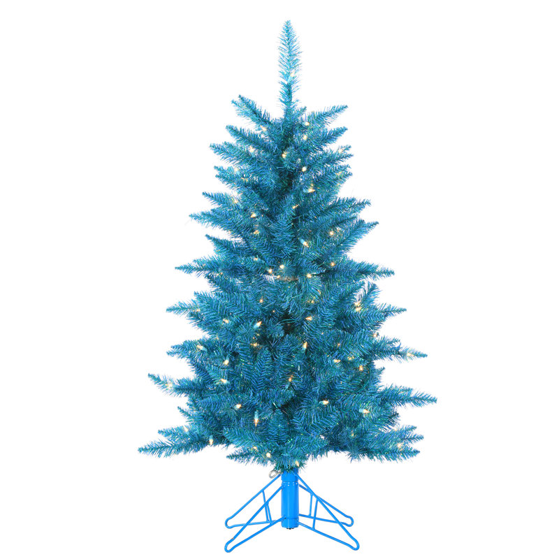 Sterling Inc Tuscany Tinsel 4 Teal Artificial Christmas Tree With Tuscany Tinsel 4 Teal Artificial Christmas Tree With 150 Clear Lights Stand