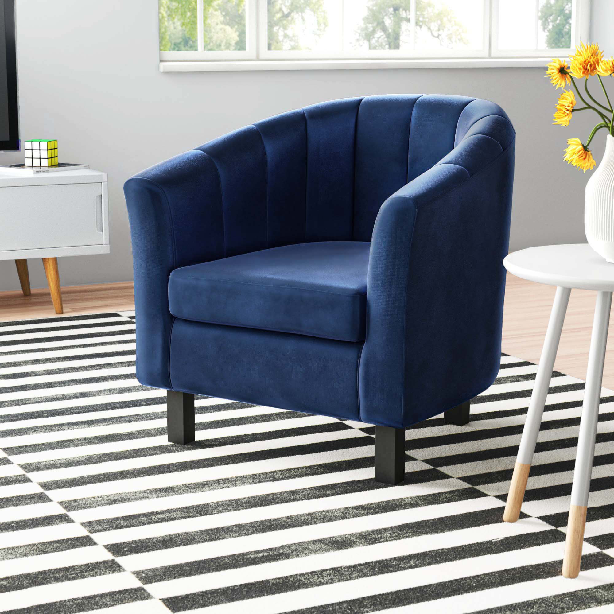 Ziaa 56'' Wide Tufted Velvet Barrel 