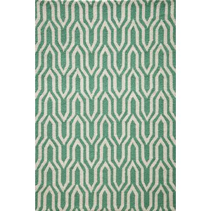 Trent Hand-Hooked Green Area Rug