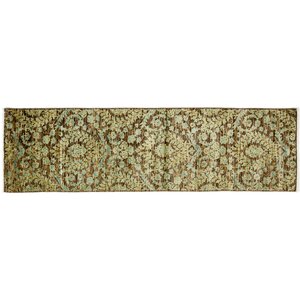 One-of-a-Kind Arts and Crafts Hand-Knotted Brown Area Rug