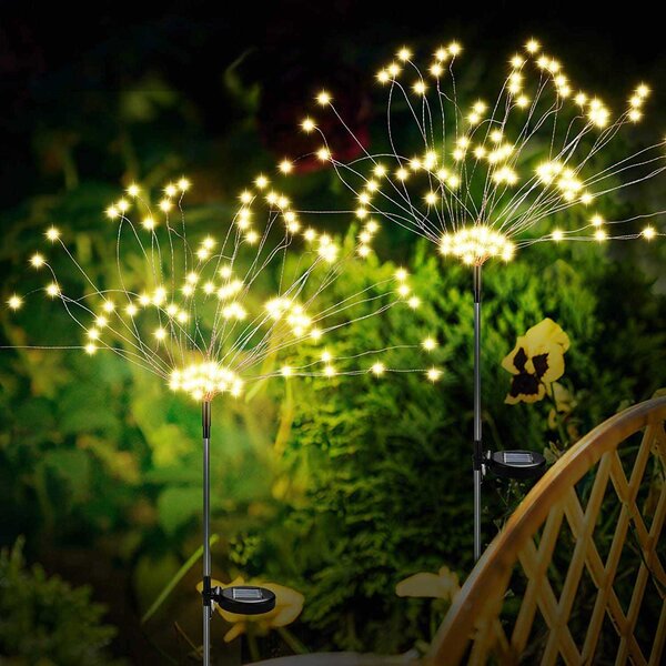 Details about   1/2/4X 90LED Garden Path Lights Solar Powered Firework Starburst Stake Light 