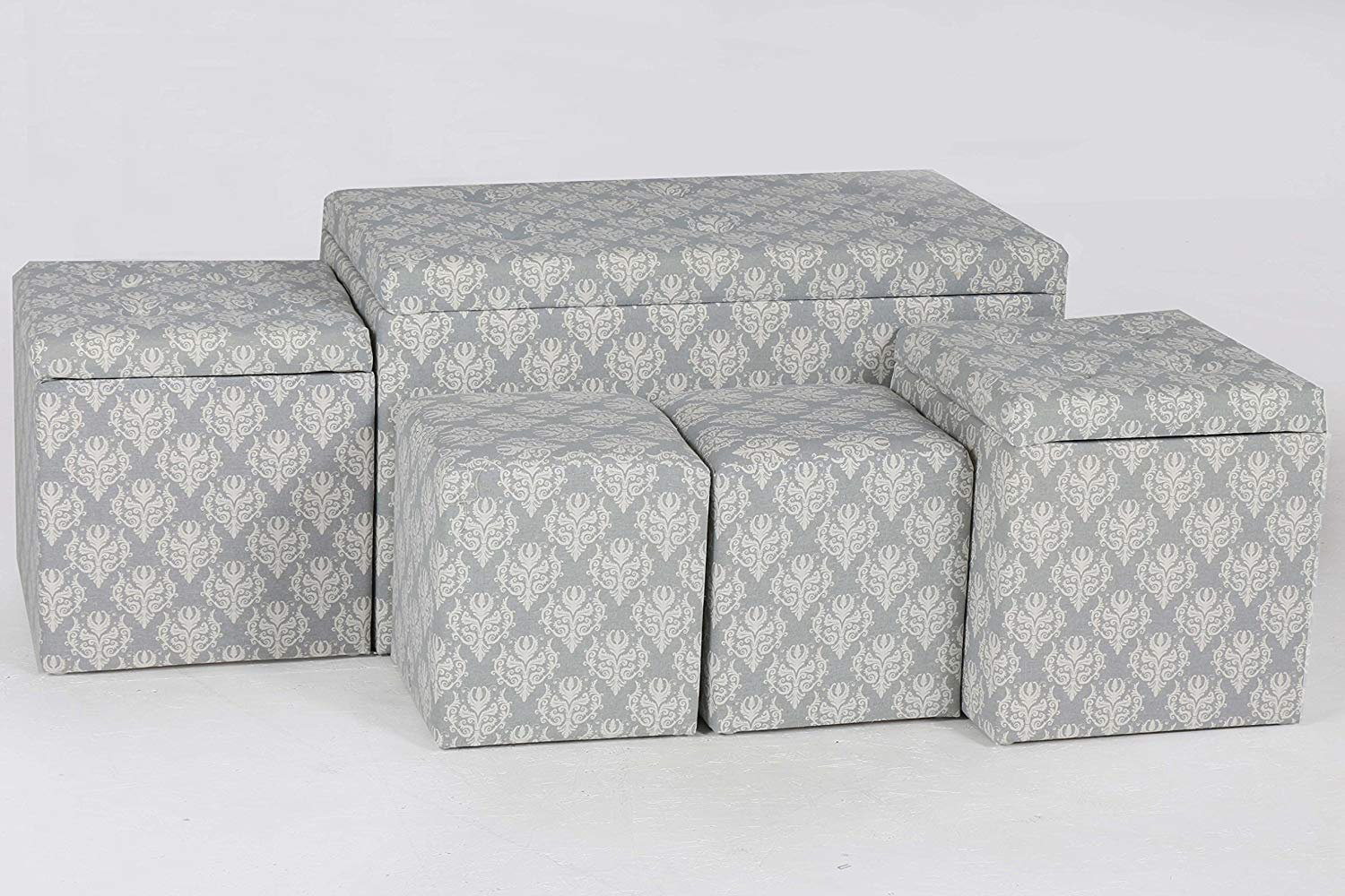 Alcott Hill Hailee 5 Piece Cloth Tufted Storage Ottoman Reviews Wayfair