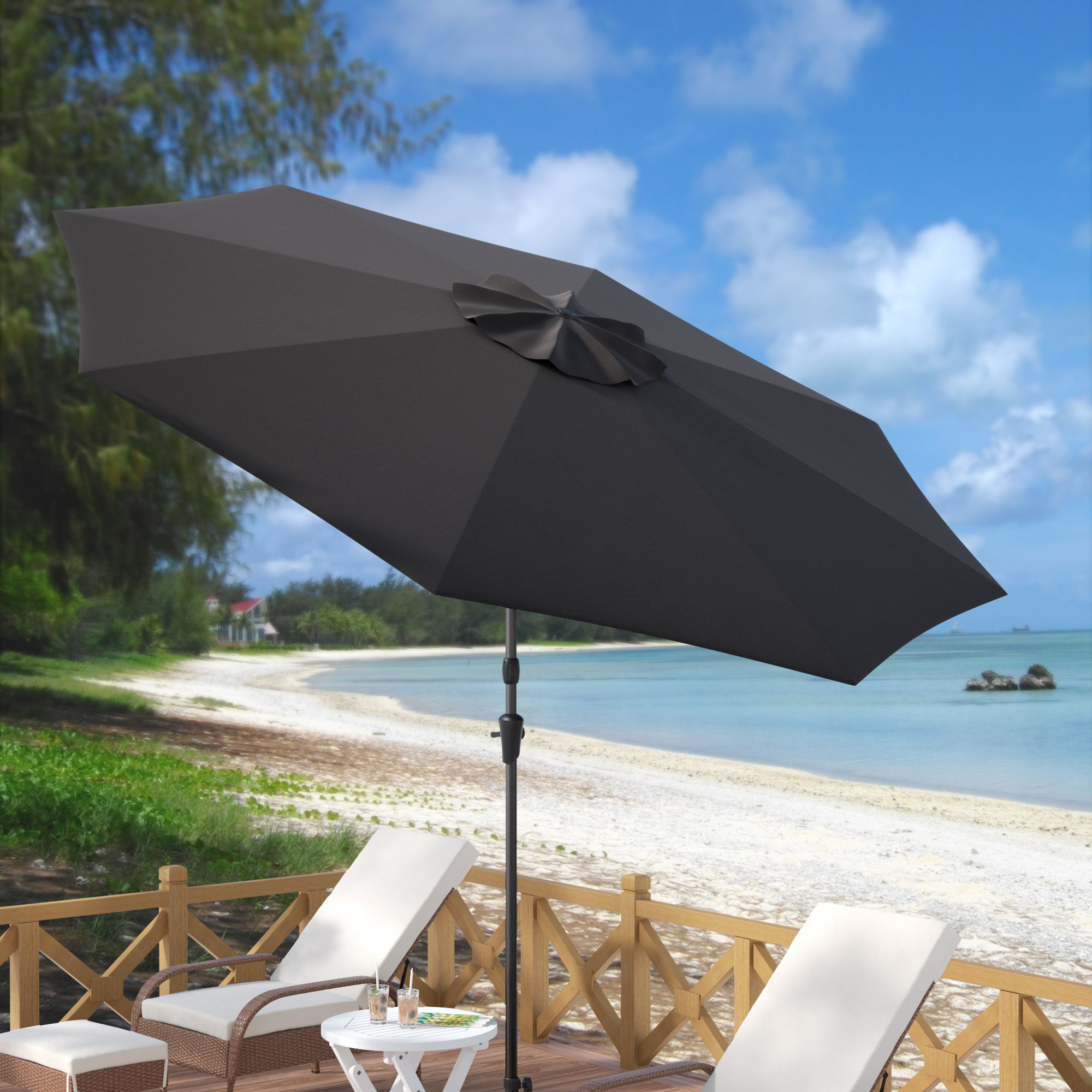 Beachcrest Home Markley 10 Market Umbrella Reviews Wayfair