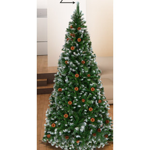 Outside Decorations Wayfair Snow Tipped 7 Green Pine Artificial Christmas Tree