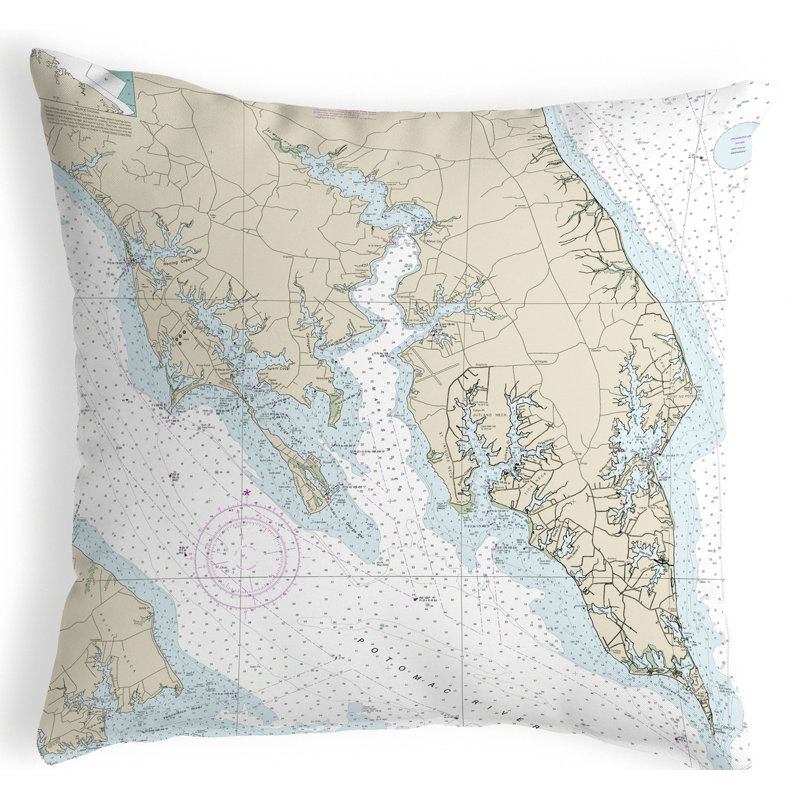 Highland Dunes Queener Leonardtown Md Nautical Map Indoor Outdoor Lumbar Pillow Wayfair