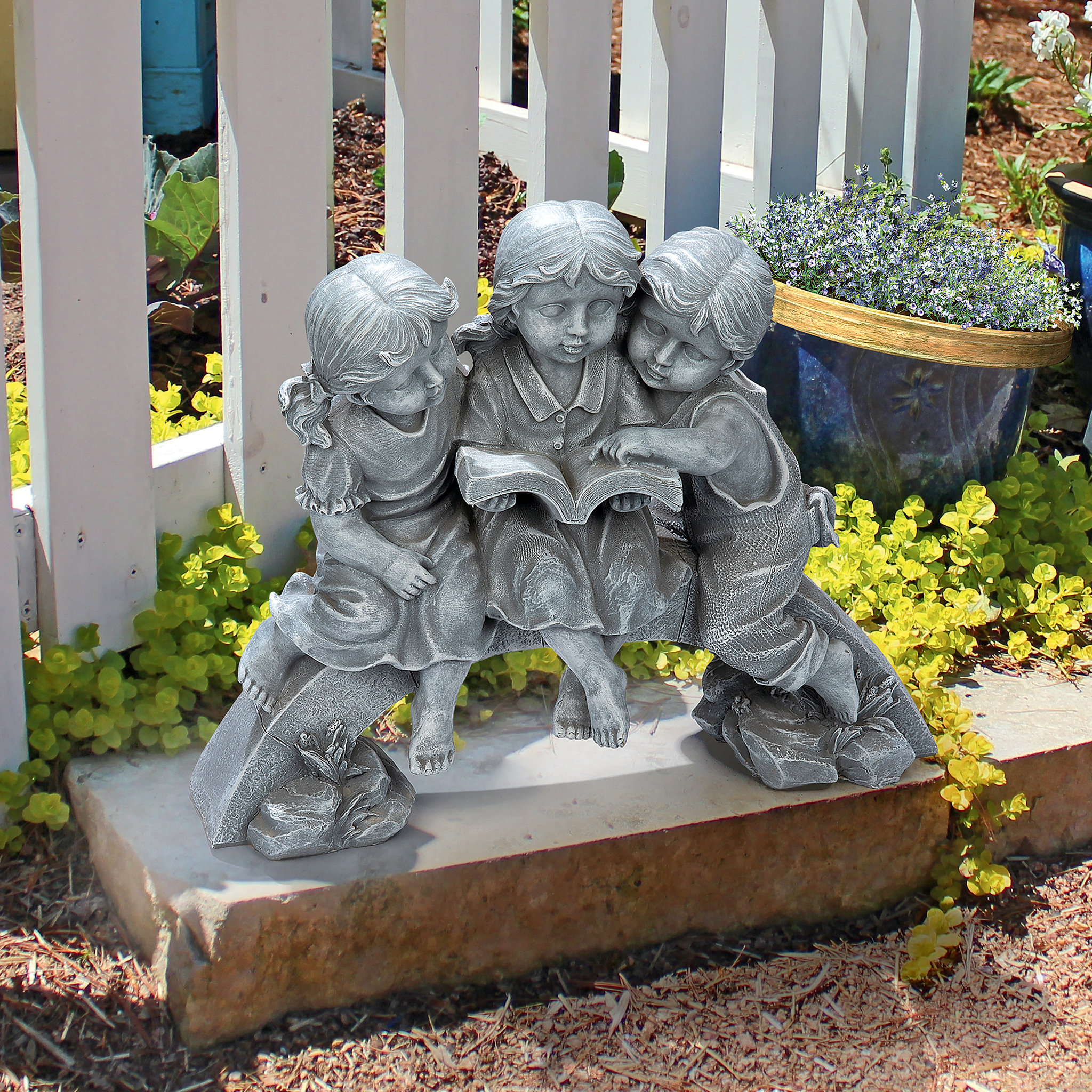 Design Toscano Nature's Scholars Children Reading Garden Statue