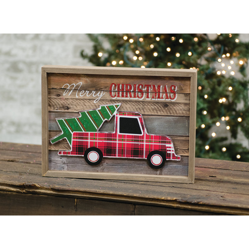 Laurel Foundry Modern Farmhouse Christmas Truck Framed Sign Wall