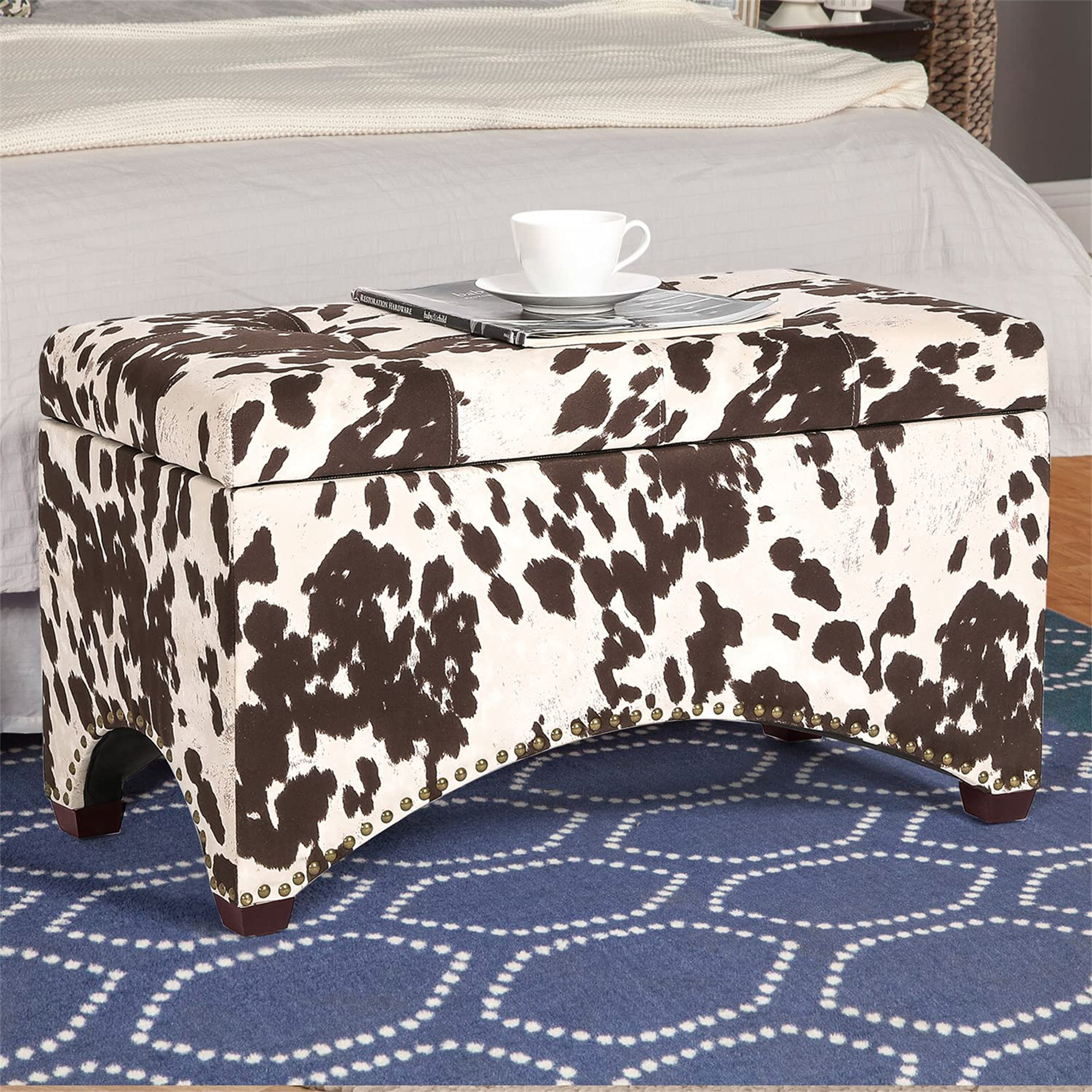 Union Rustic Ashney 29.8'' Wide Animal Print Ottoman Wayfair