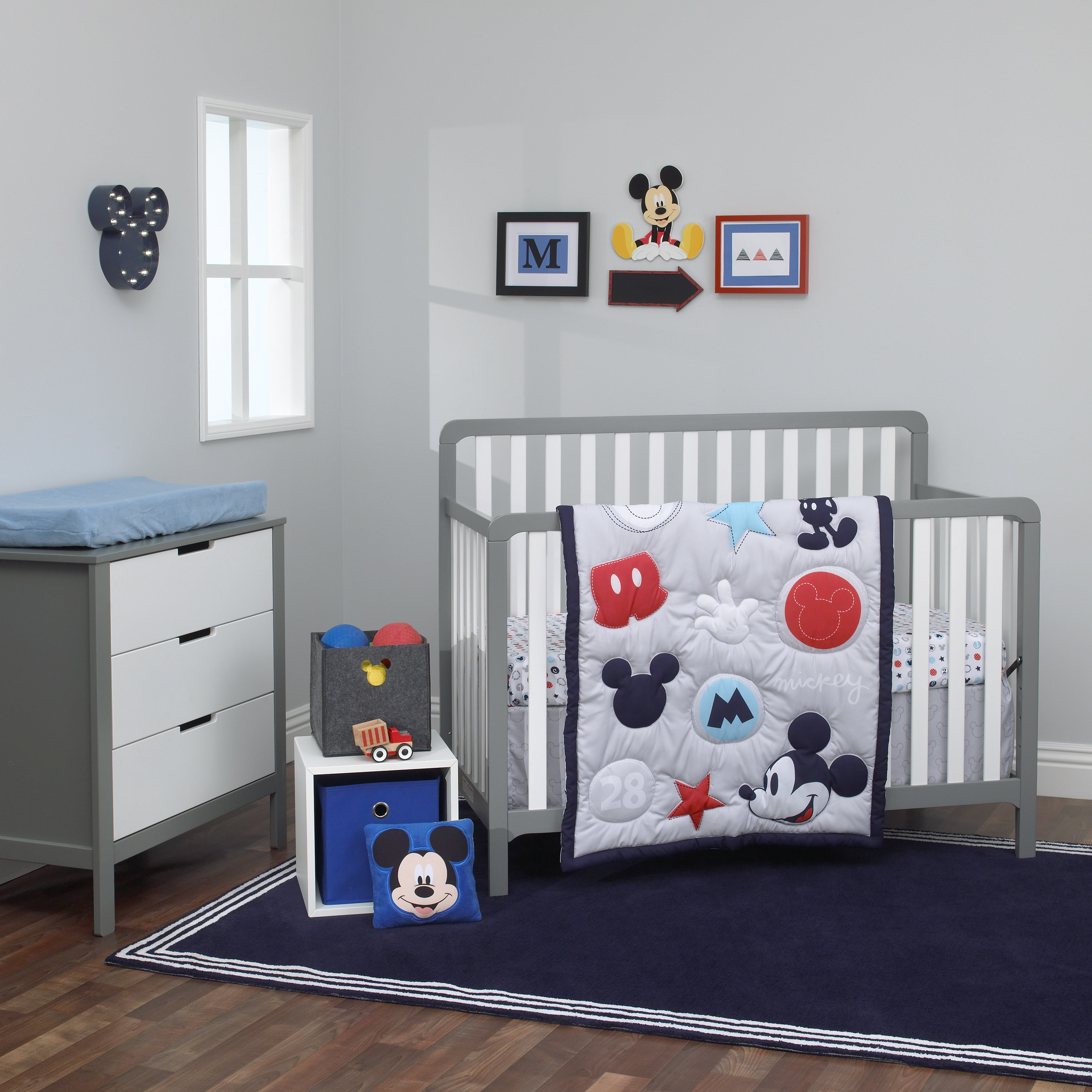 Bedtime Originals mod Singe Crib Bedding Set Baby Boy Nursery 3 pièces couette NOUVEAU 