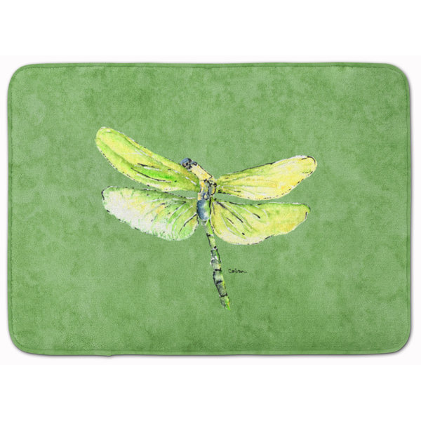 East Urban Home Dragonfly On Avacado Memory Foam Bath Rug Wayfair