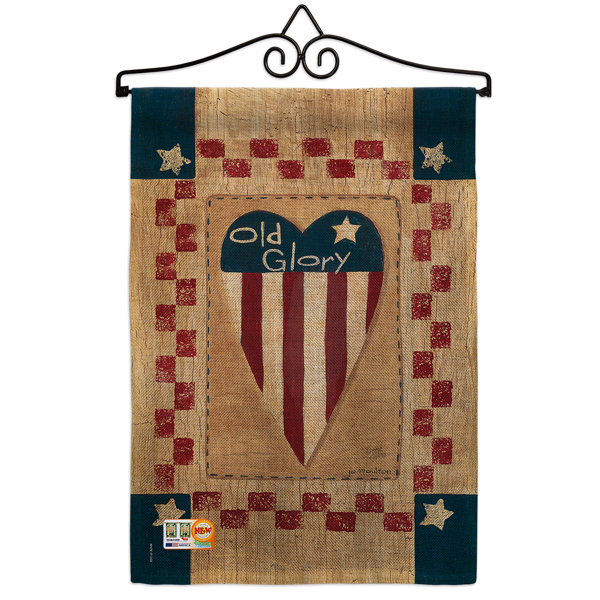 Breeze Decor Old Glory Heart American Patriotic 2 Sided Burlap 19 X 13 In Garden Flag Wayfair