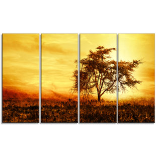 African Wall Art And Decor Wayfair African Tree Silhouette 4 Piece Wall Art On Wred Canvas Set
