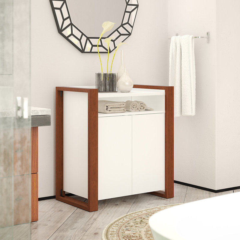 Kathy Ireland Home By Bush Furniture 28 58 W X 31 73 H X 17 63 D Free Standing Bathroom Cabinet Wayfair