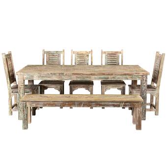 Bloomsbury Market Wyandotte 9 Piece Solid Wood Dining Set Wayfair