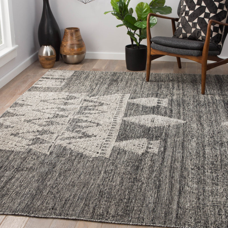 Parham Hand Knotted Wool Jet Black Parchment Area Rug Allmodern Parham Hand Knotted Wool Jet Black Parchment Area Rug