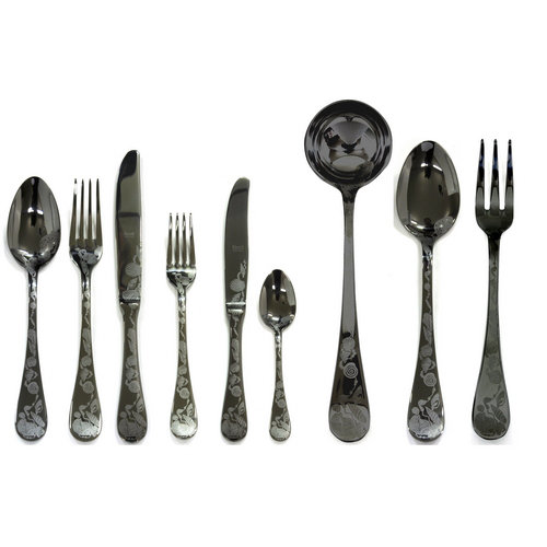 Venere 75 Piece 18/10 Stainless Steel Cutlery Set Mepra Colour: Black