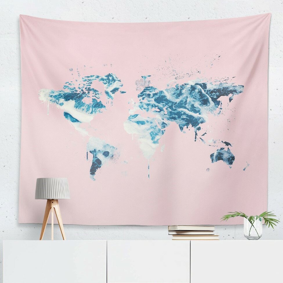 u0027Mapamundi Millennial Pinku0027 Wall Tapestry