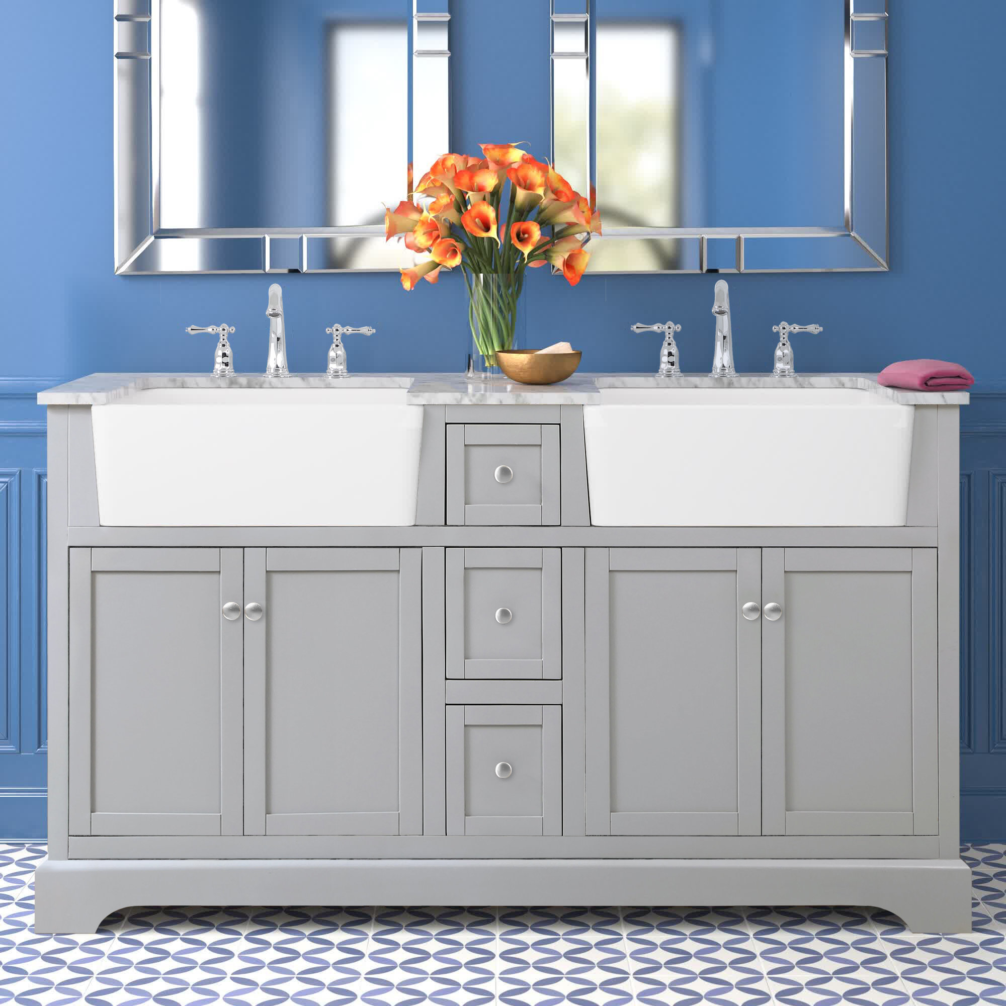 Etta Avenue™ Paget 60'' Double Bathroom Vanity Set & Reviews | Wayfair