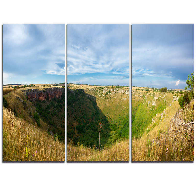 Designart Pulo Di Altamura Panorama 3 Piece Photographic Print On Wrapped Canvas Set Wayfair
