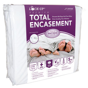 Lock-Up Premium Total Encasement Bed Bug Hypoallergenic Waterproof Mattress Protector by JT Eaton
