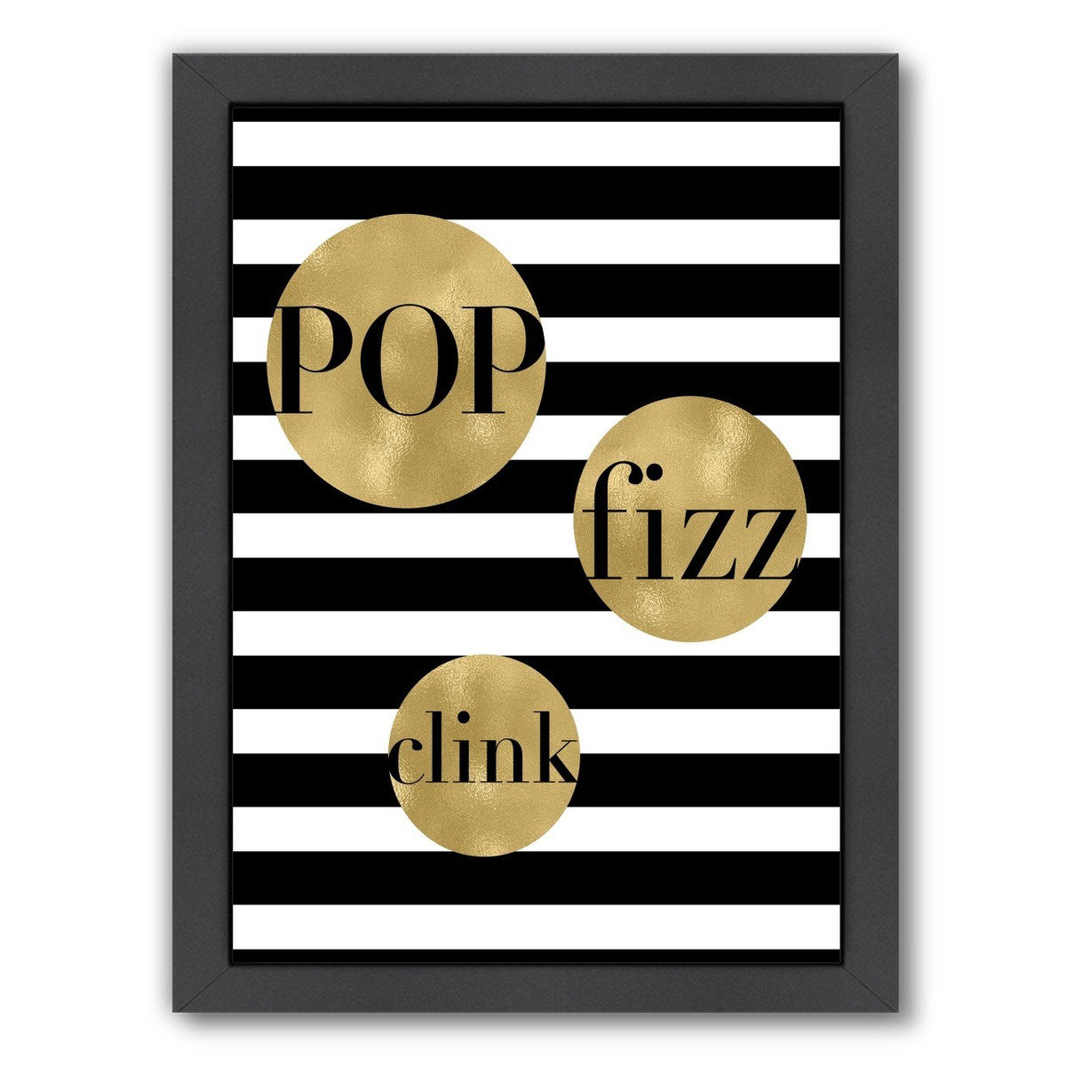 Mercer41 Pop Fizz Clink Stripe Framed Graphic Art