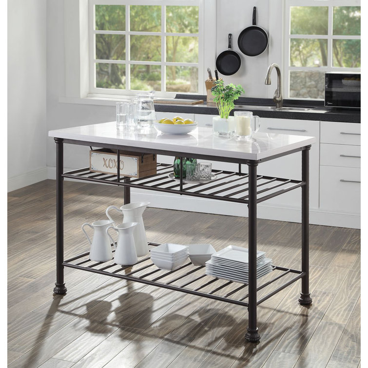 Red Barrel Studio Evany Kitchen Island With Stone Top Wayfair