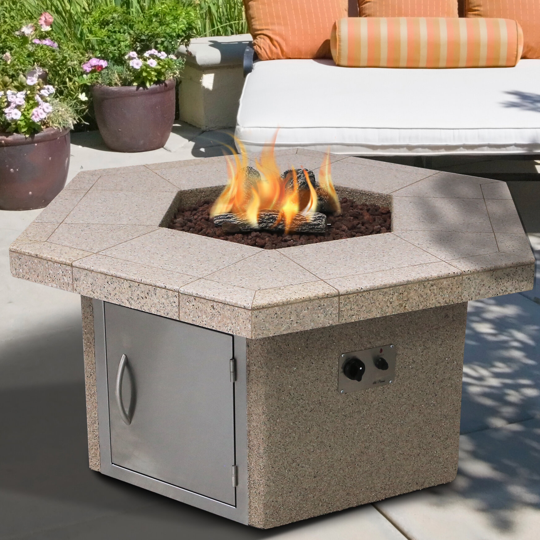 Cal Flame 25 H X 48 W Steel Outdoor Fire Pit Table Wayfair
