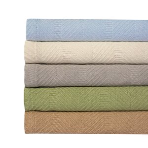 Hadley Herringbone Weave 100% Cotton Blanket