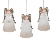 LAST SET》New 6 Pc Glass Heavenly Angel Mini Christmas Tree Ornament Set 