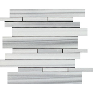 European Random Strip 12" x 12" Marble Mosaic Tile by