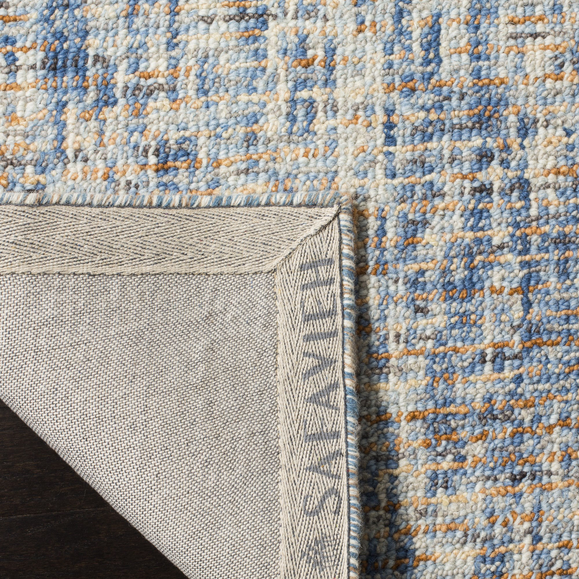 Trey Hand Tufted Wool Dark Blue Rust Area Rug Reviews Allmodern
