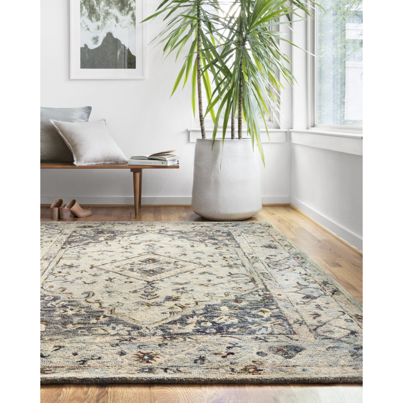 World Menagerie Veronika Hand Hooked Wool Carbon Sand Gray Area Rug Reviews Wayfair