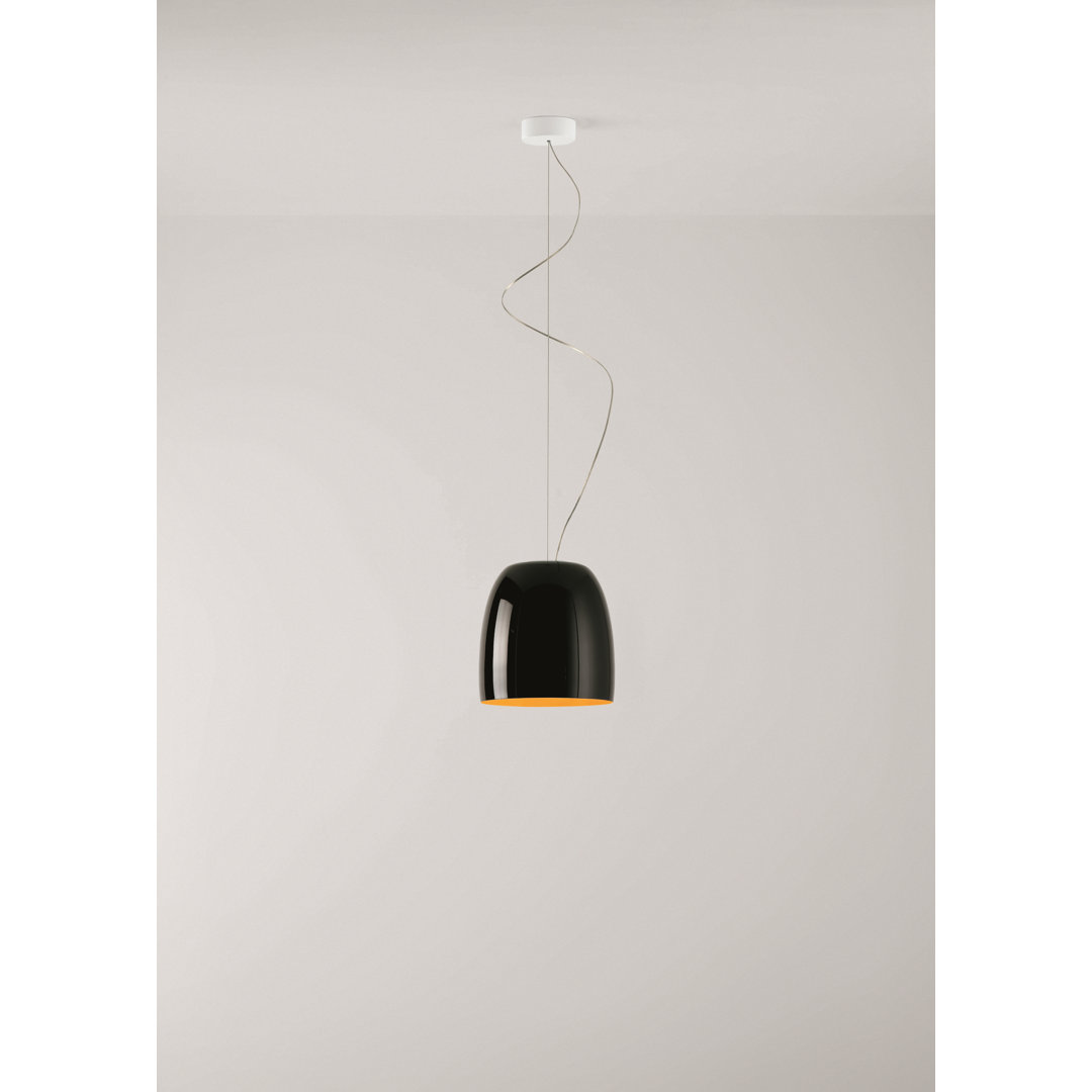 Prandina srl Kuppel-Pendelleuchte 1-flammig Schirmfarbe: Schwarz/Gold, Größe: 200 cm H x 21 cm B x 21 cm T, Dimmbar: nein