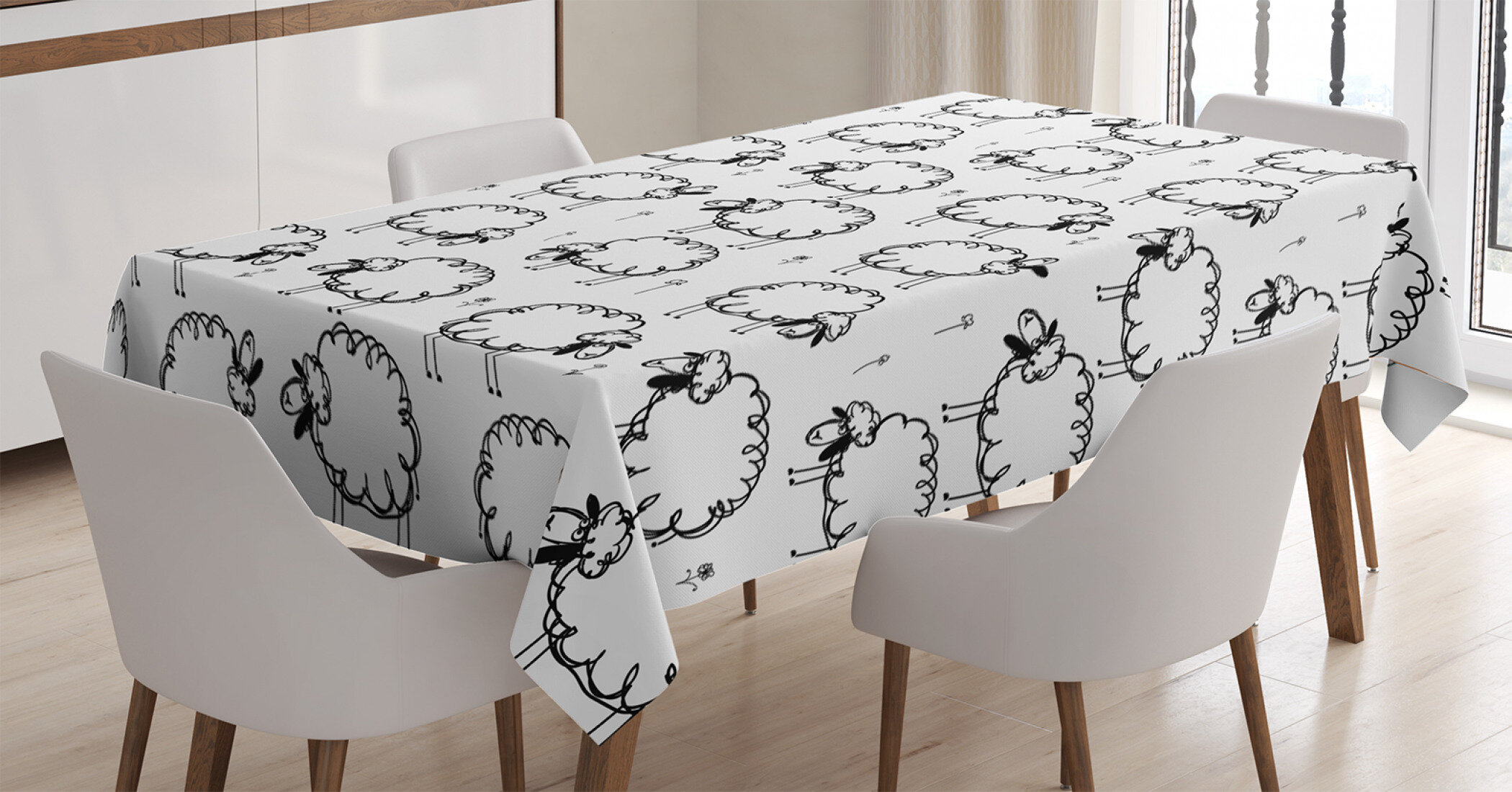 52 X 70 Grey Charcoal Grey White Ambesonne Kitten Tablecloth Cat Faces with Paw Footprint Childish Animal Love My Pet Illustration Rectangular Table Cover for Dining Room Kitchen Decor 
