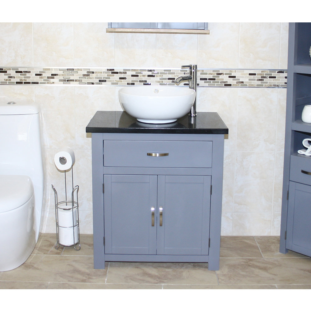 Brayden Studio Roddy Solid Oak 750mm Free Standing Single Vanity Brayden Studio Roddy Solid Oak 750mm