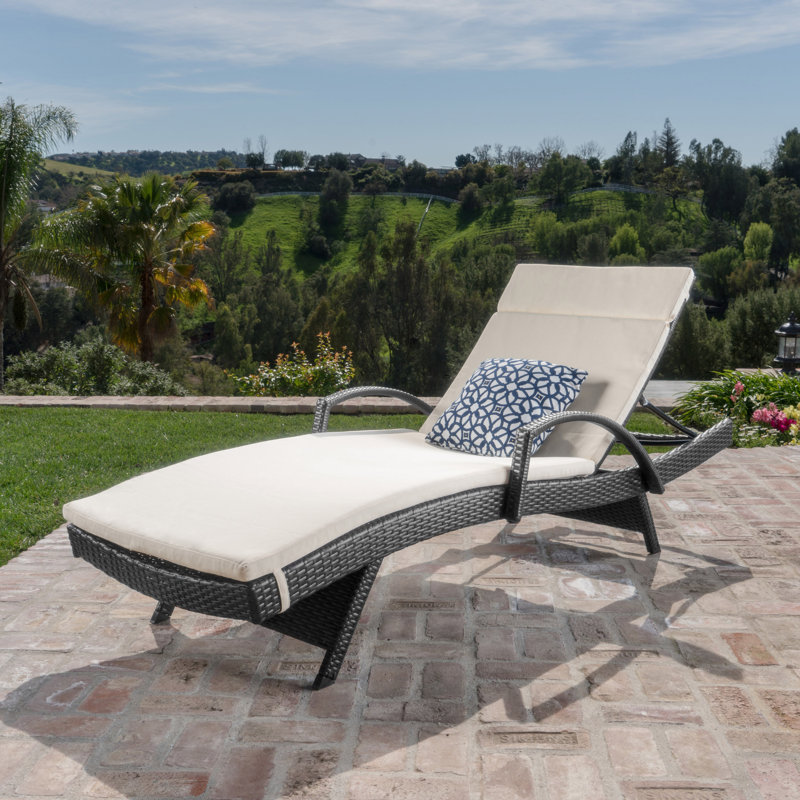 Sol 72 Outdoor Rebello Outdoor Wicker Armed Chaise Lounge ...
