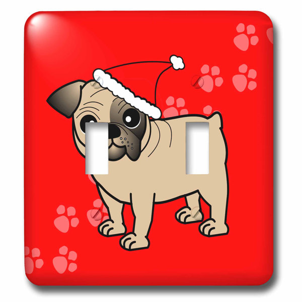 3drose Cartoon Dog With Santa Hat 2 Gang Toggle Light Switch Wall Plate Wayfair