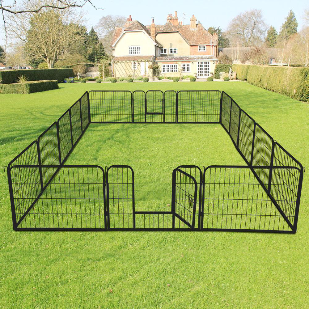 Yaheetech 16 Panels Playpen Large Barrier Metal Dog Pen Reviews