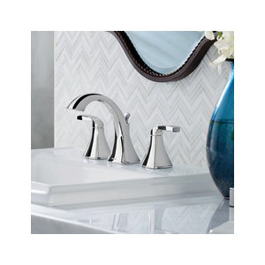 Voss Double Handle Widespread Standard Bathroom Faucet with Drain Assembly