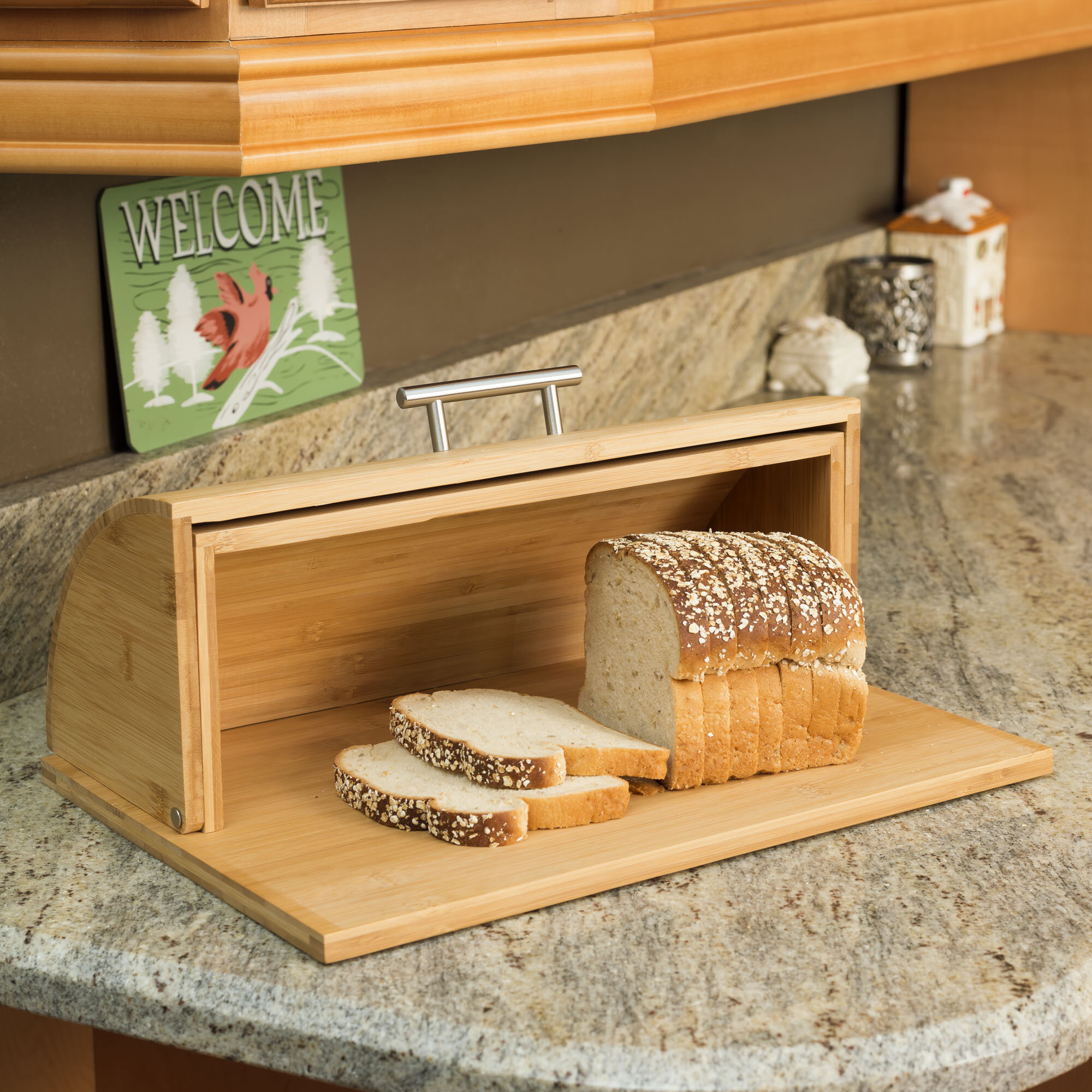 High Capacity Bread Stor Extra Large Metal Bread Box Countertop