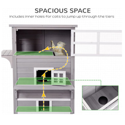 Monte Outdoor Cat House with Raised Floor